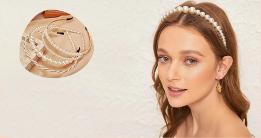 PEARL ELASTIC FLOWER HAIRBANDS