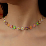 Flower Daisy Clavicle Chain Necklace