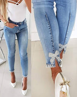 Cute Bow Fashion Skinny Denim Pants