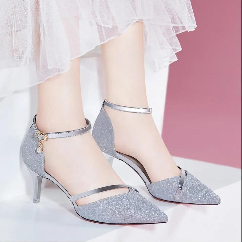 High Quality Silver Wedding High Heel