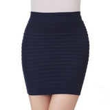 Pleated Skinny Mini Bandage Hip Skirt