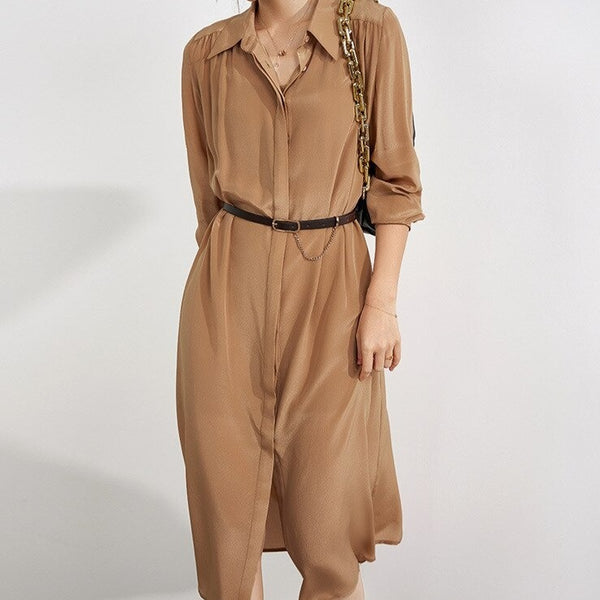 Two-layer Heavy Silk Dress Women Loose-fitting Dress