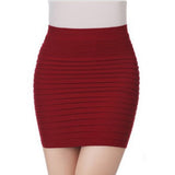 Pleated Skinny Mini Bandage Hip Skirt