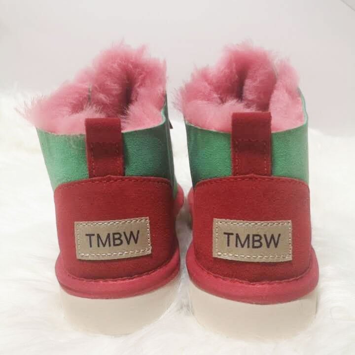 Natural Fur Snow Boots Warm Wool