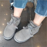 Natural Fur Snow Boots Warm Wool