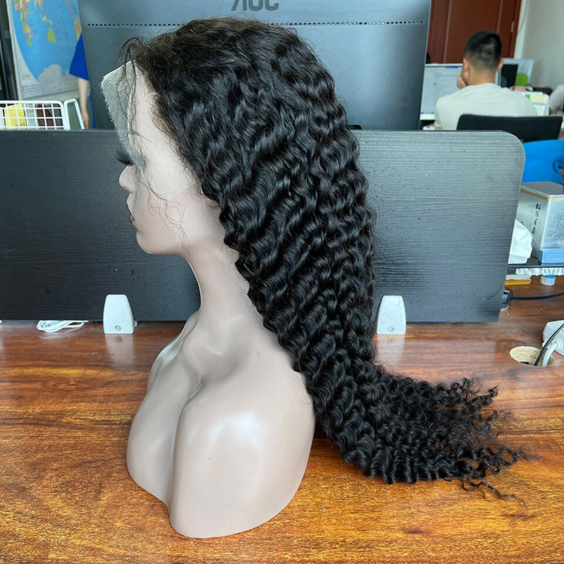 Lace Front Human Hair Deep Wave Frontal Wig