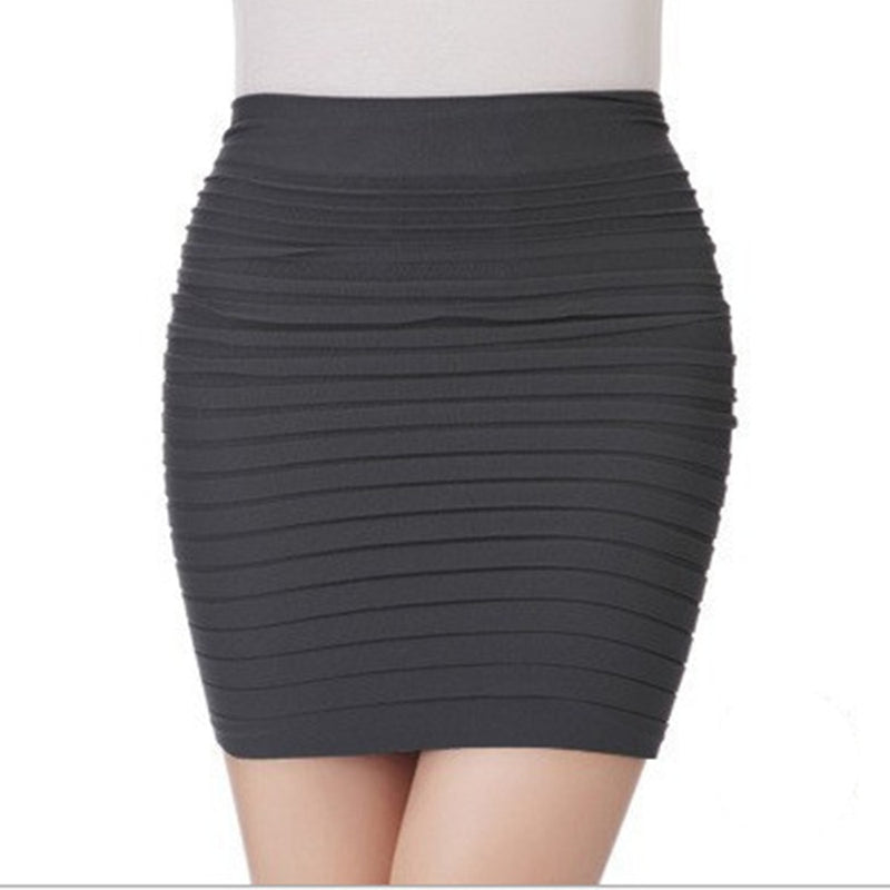 Pleated Skinny Mini Bandage Hip Skirt