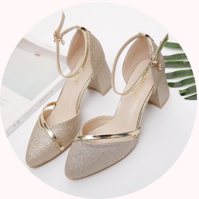 High Quality Silver Wedding High Heel