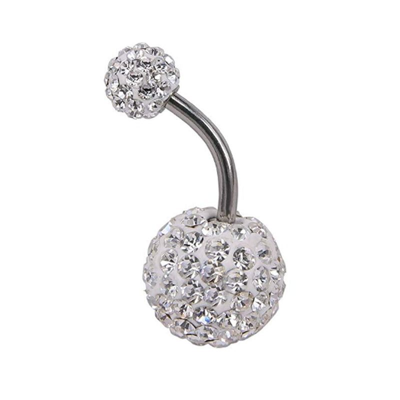 Crystal Balls Belly Button Ring