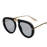 Folding Metal Diamond Sunglasses