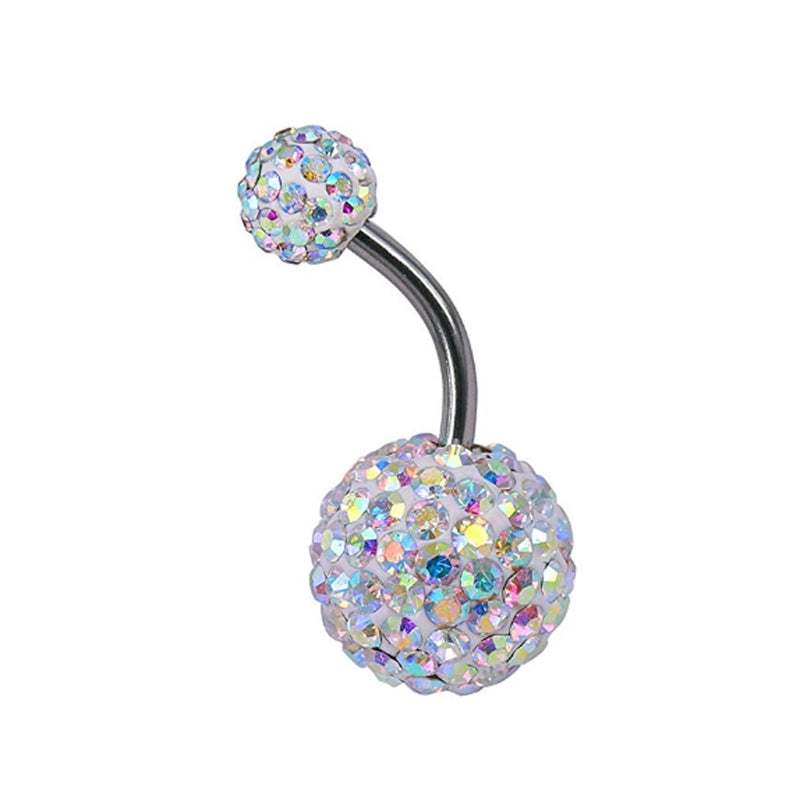 Crystal Balls Belly Button Ring