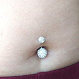 Crystal Balls Belly Button Ring