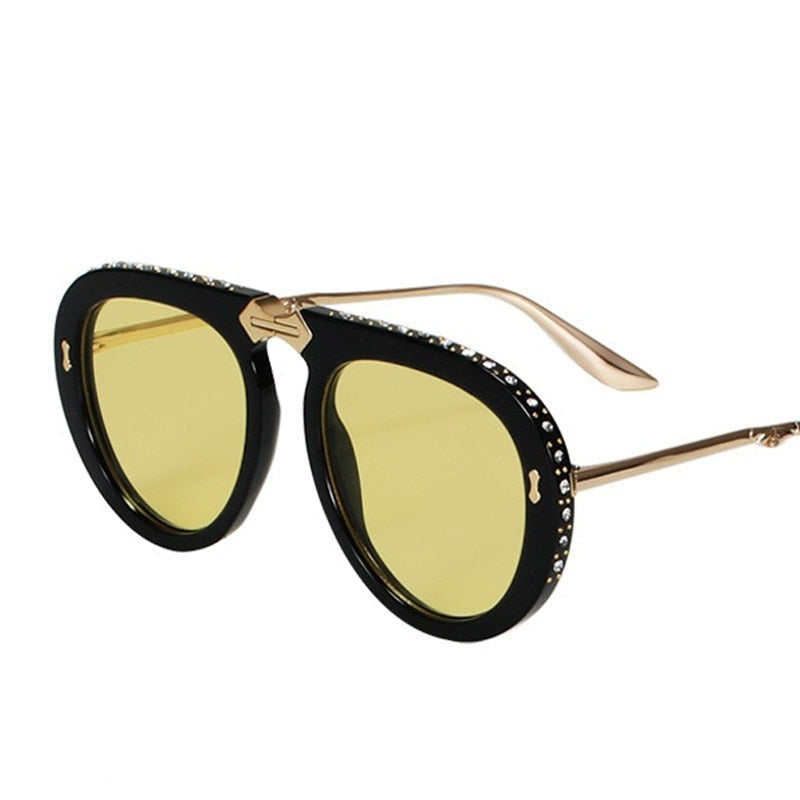 Folding Metal Diamond Sunglasses