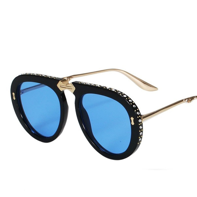 Folding Metal Diamond Sunglasses