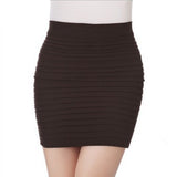 Pleated Skinny Mini Bandage Hip Skirt