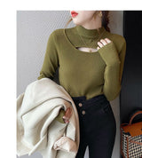 Mock Neck Women Hollow Out Sexy Sweaters