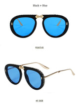 Folding Metal Diamond Sunglasses