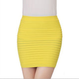 Pleated Skinny Mini Bandage Hip Skirt