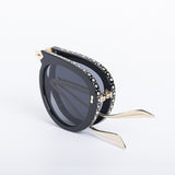 Folding Metal Diamond Sunglasses