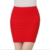 Pleated Skinny Mini Bandage Hip Skirt