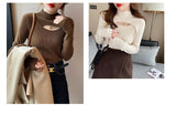 Mock Neck Women Hollow Out Sexy Sweaters