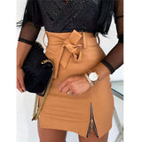 Elegant High Waist Sheath Skirts