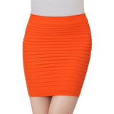 Pleated Skinny Mini Bandage Hip Skirt