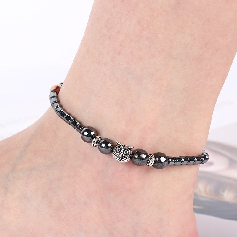 Magnet Therapy Black Beads Weight Loss Anklet