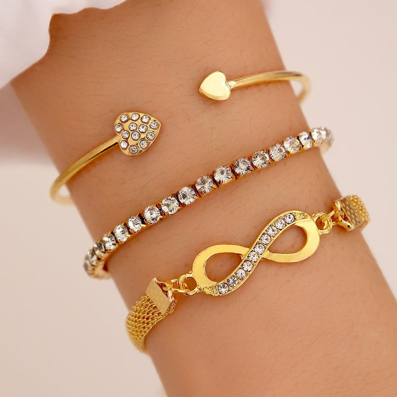 Gold Silver Color Bracelets Set