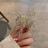 Female Butterfly Pearl Tassel Hair Claw