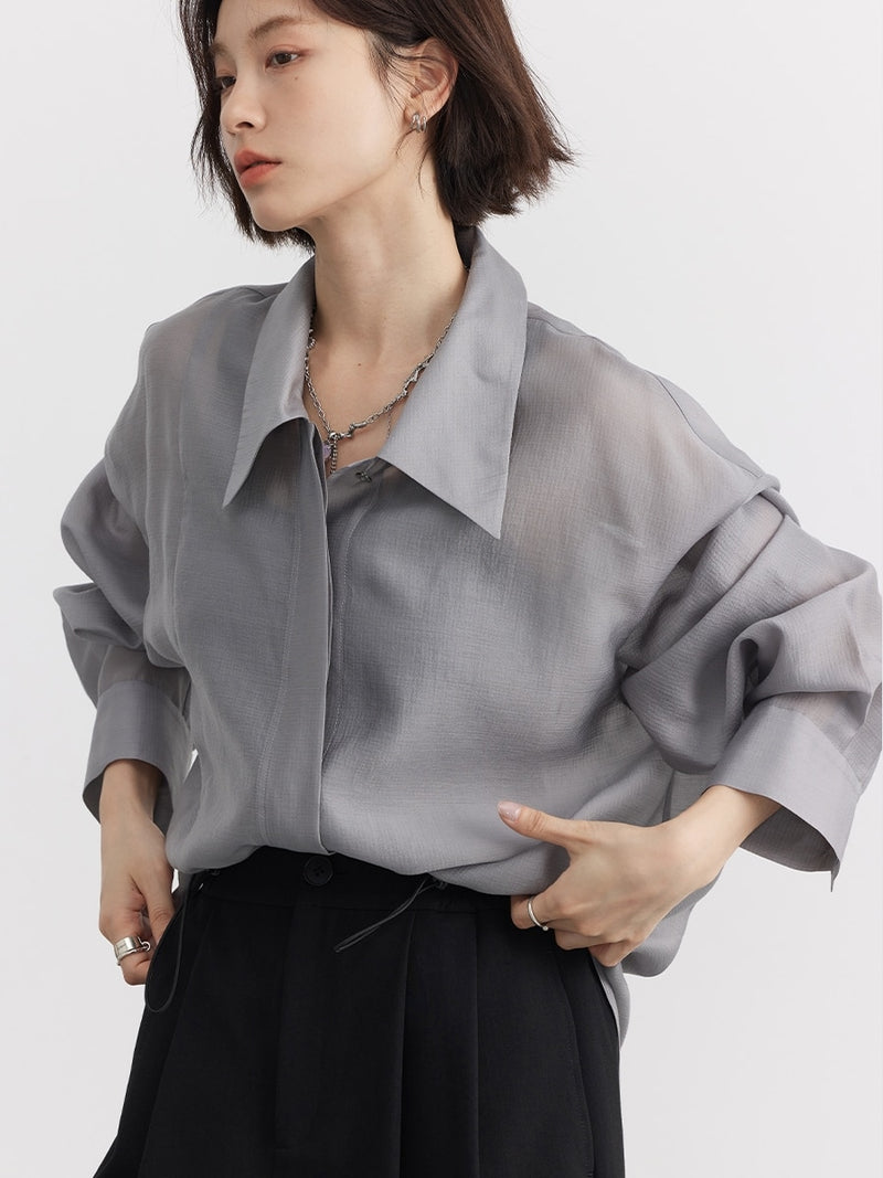 Loose Slightly Transparent Cool Blouses