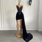 Gowns Black Velvet Short Dresses