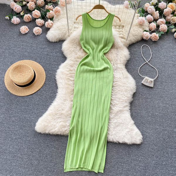 Summer Knit Sexy Strap Dress Women