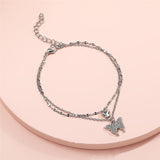 Butterfly Anklet Rhinestone Chain