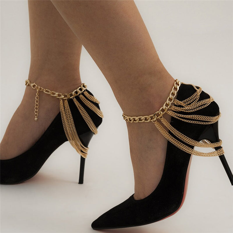 Multilayer Chain High Heel Foot Ankle