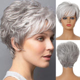 Synthetic Hair Silver Grey Wigs