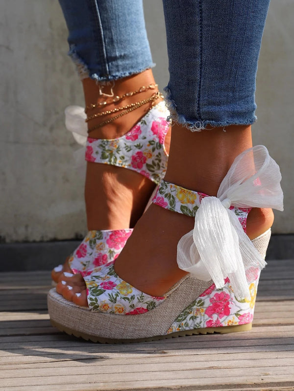 Lace-up Bowknot Shoes Sandals