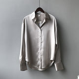 Silk Office Ladies Elegant Shirt Blouse