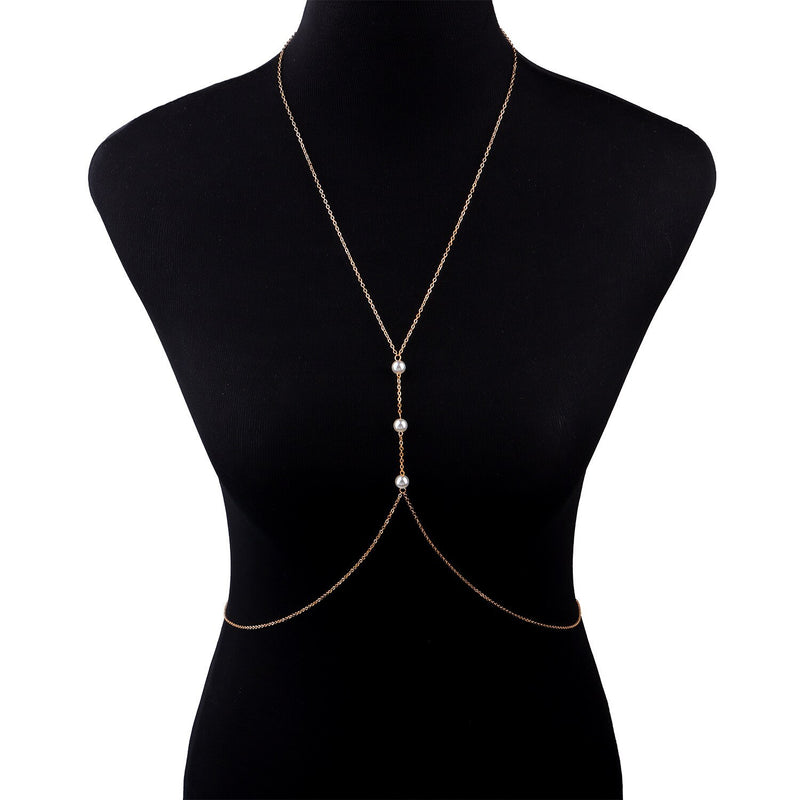 Cross Chest Breast Belly Body Chain Necklace