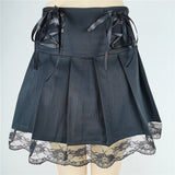 Punk Gothic Black High Waist Black Skirts