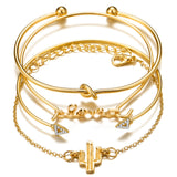 Gold Silver Color Bracelets Set