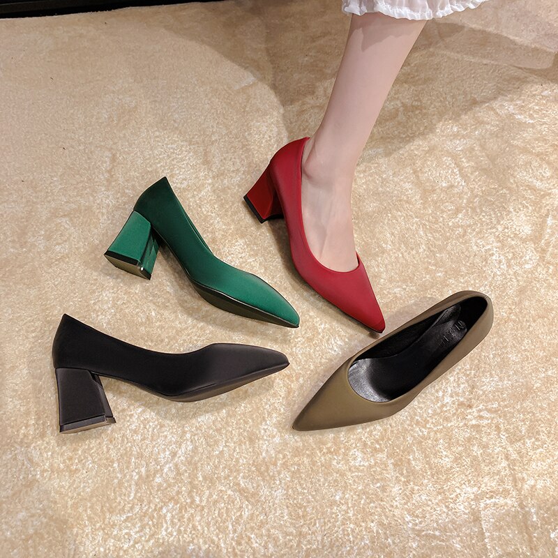 Elegant Square Heel Dress Wedding Shoes