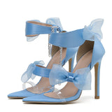 Elegant Satin Blue Women's Shoes