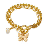 Gold Silver Color Bracelets Set