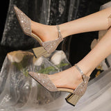 Gold Silver Sequins High Heels