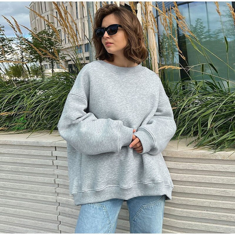 Fashion Solid Y2K Oversize Sweatshirt