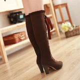 Lace Up Knee-high Boot Female Shoes