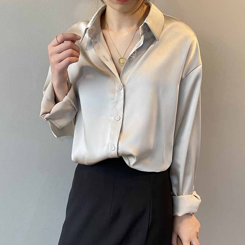 Silk Office Ladies Elegant Shirt Blouse