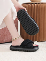 Linen Soled Non-Slip Bathroom Slippers