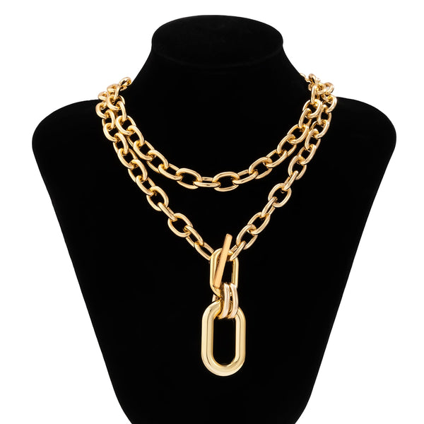 Gold Color Layered Collar Necklace